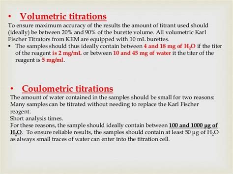 volumetric karl fischer titration ppt distribute|karl fischer titration principle pdf.